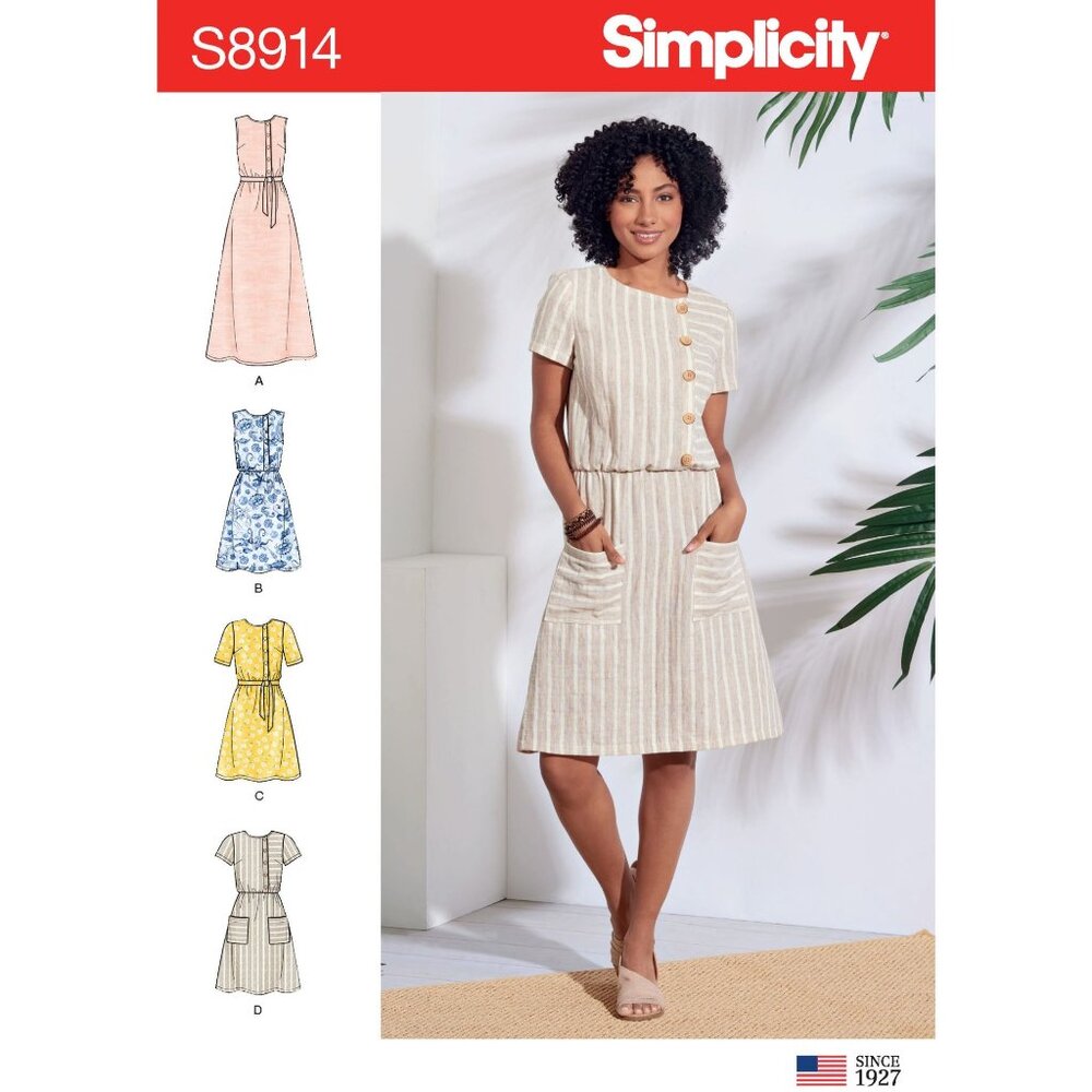 Simplicity Sewing Pattern 8914 Misses‎ Pocket Dress Size 4-12